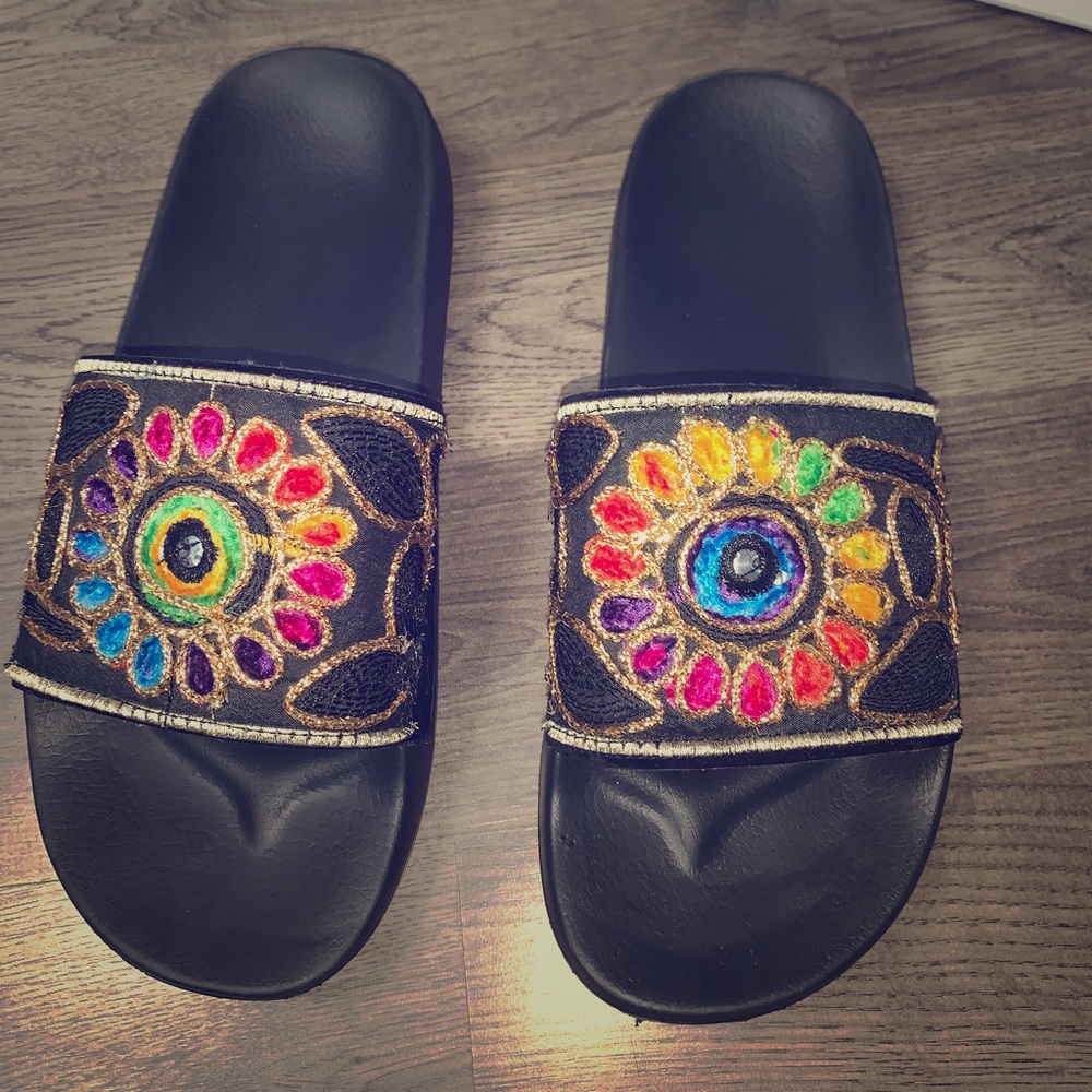 Never Worn Unique Rainbow Slides